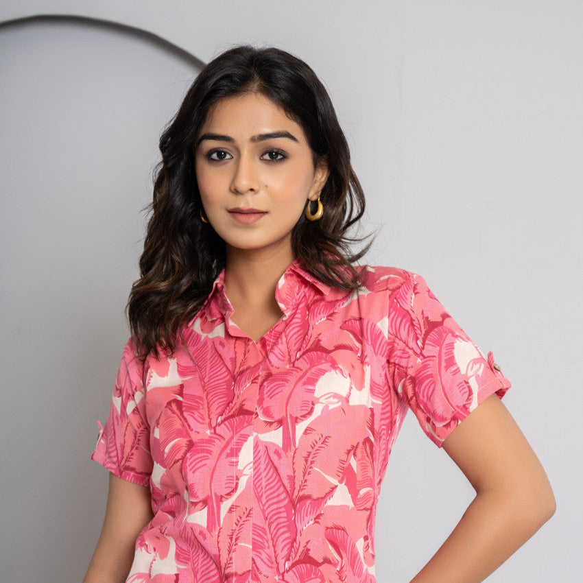 Light Coral Cotton Co-ords Set for Women