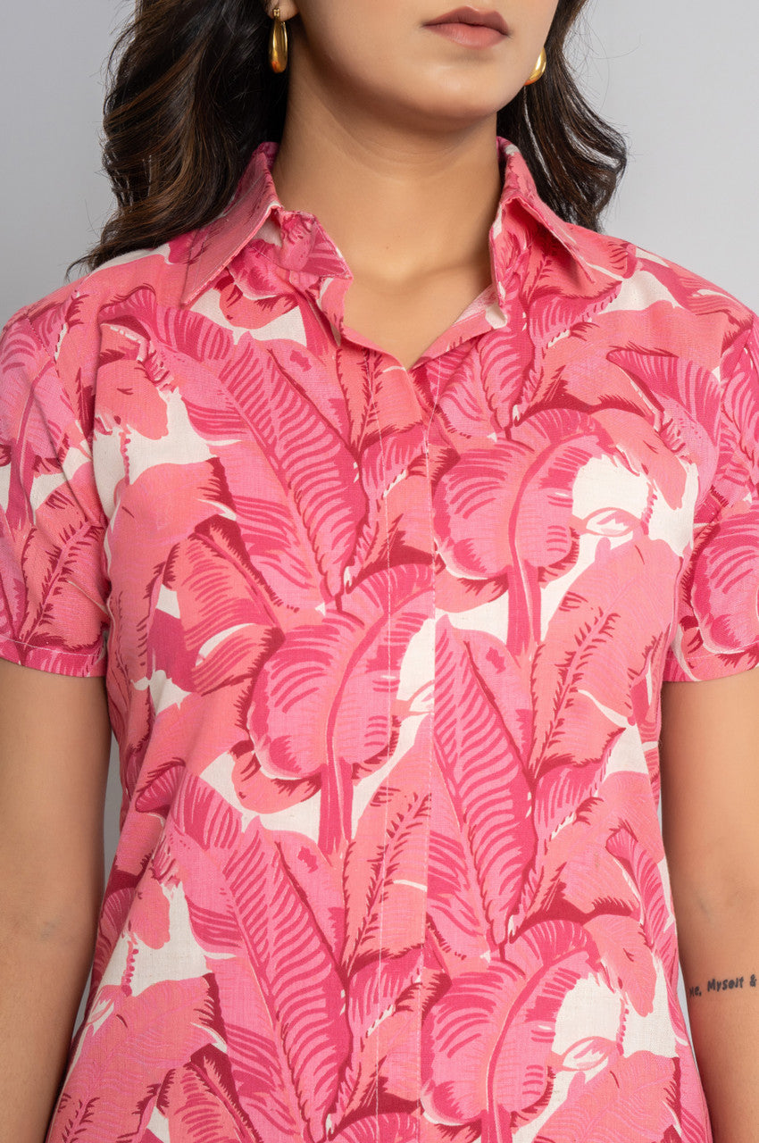 Light Coral Cotton Co-ords Set for Women