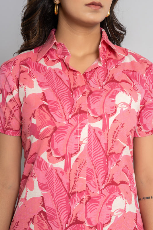 Light Coral Cotton Co-ords Set for Women